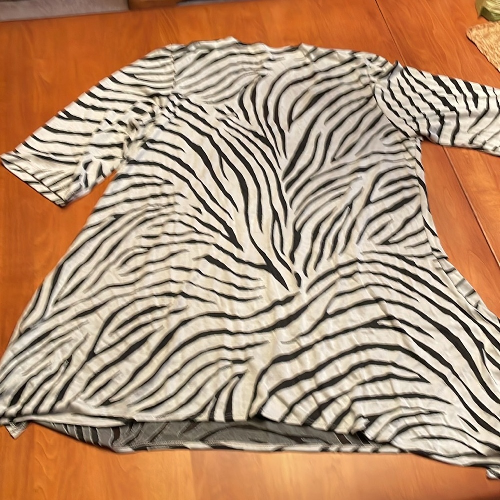 Zebra Bathing Suit Cover Up- Stretchy- Size XL - Picture 2 of 4
